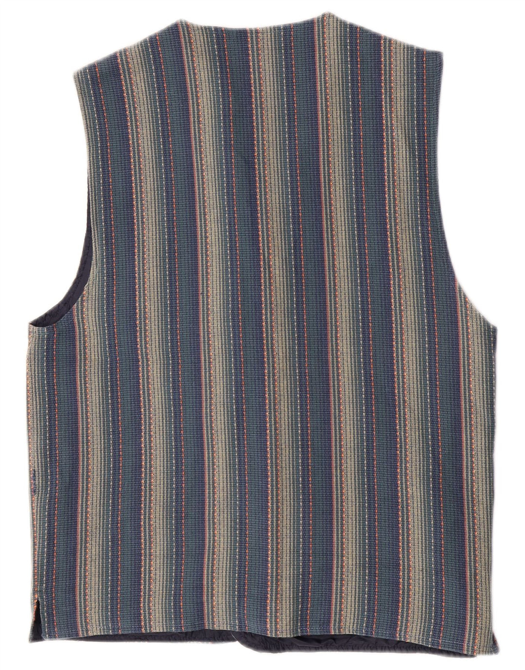 Cartouche Gilet Homme UK 38 Coton Rayé Bleu Moyen