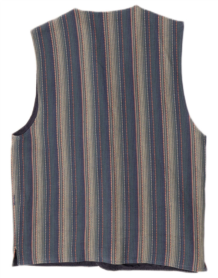 Cartouche Gilet Homme UK 38 Coton Rayé Bleu Moyen