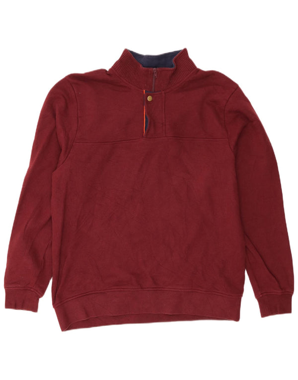 Orvis Sweat-shirt à col zippé pour homme, coupe régulière, grand, en coton bordeaux