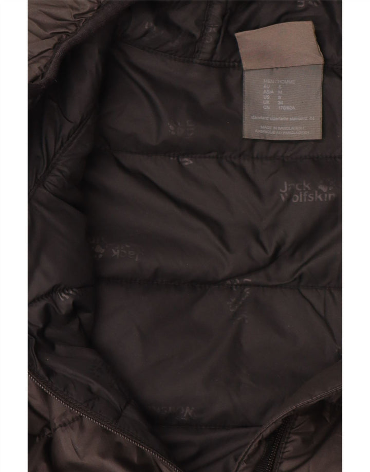 JACK WOLFSKIN Veste matelassée à capuche pour homme UK 34 Small Noir Polyester