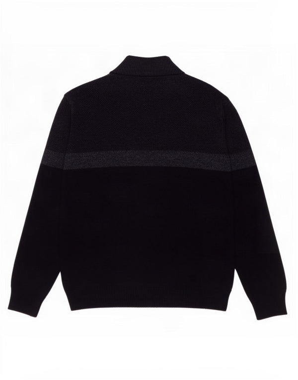 Marks & Spencer Pull à col zippé pour homme Taille L Bleu marine Colorblock