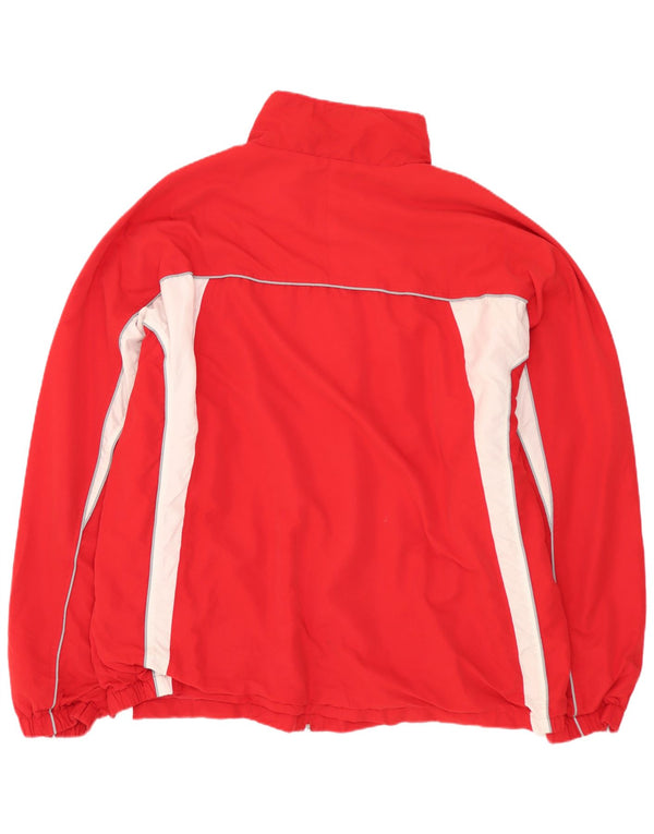 ASICS Mens Graphic Tracksuit Top Jacket 2XL Red Colourblock Polyester