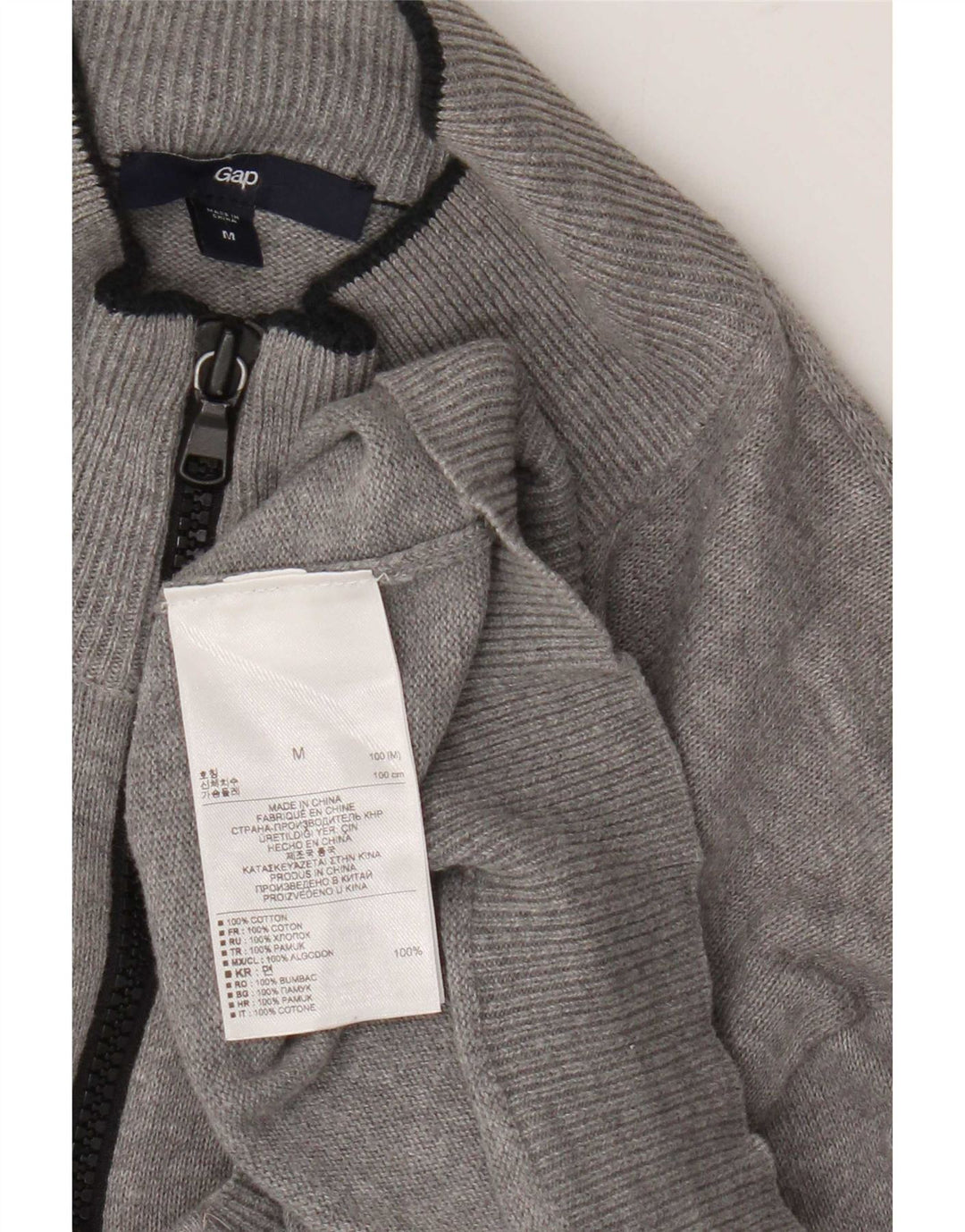 Gap Cardigan Pull Homme Gris Moyen Coton