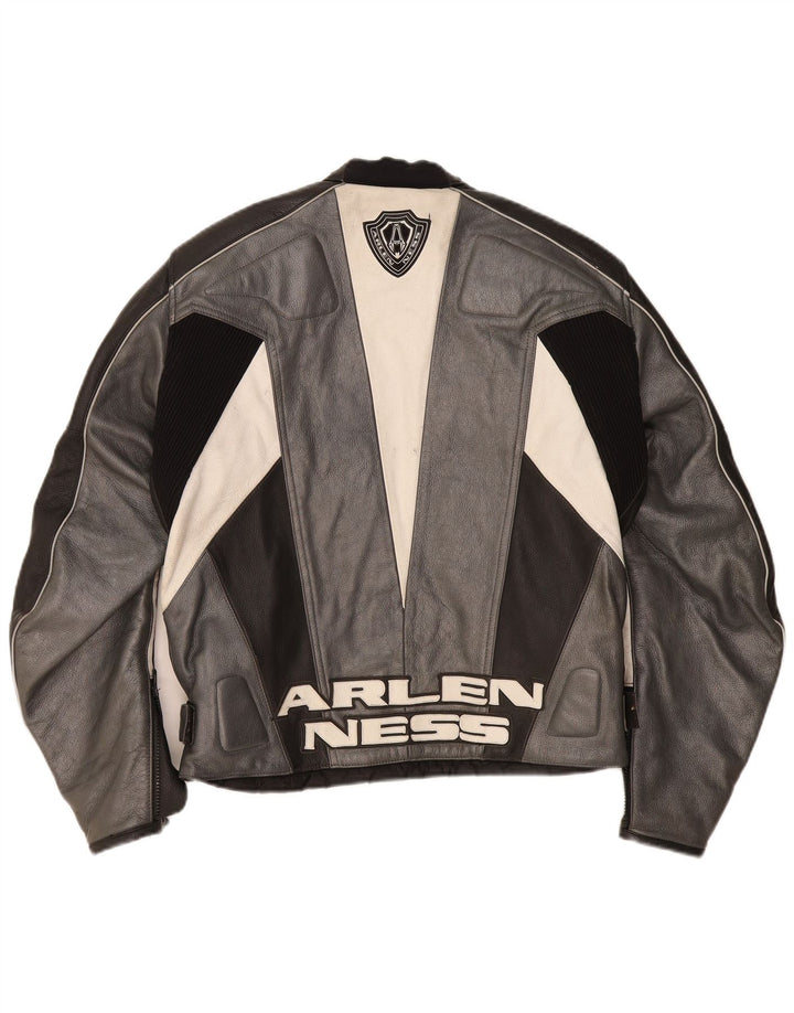 Arlen Ness Veste de motard graphique pour homme Taille 54 Grande moto grise