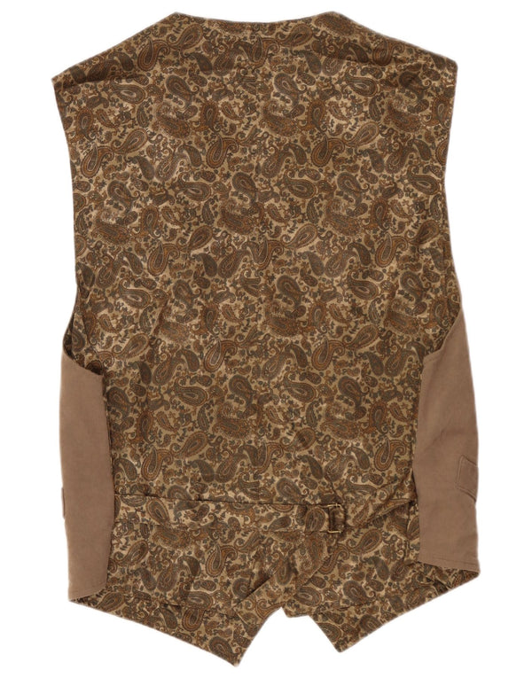 Vintage Gilet Homme XL Marron Paisley