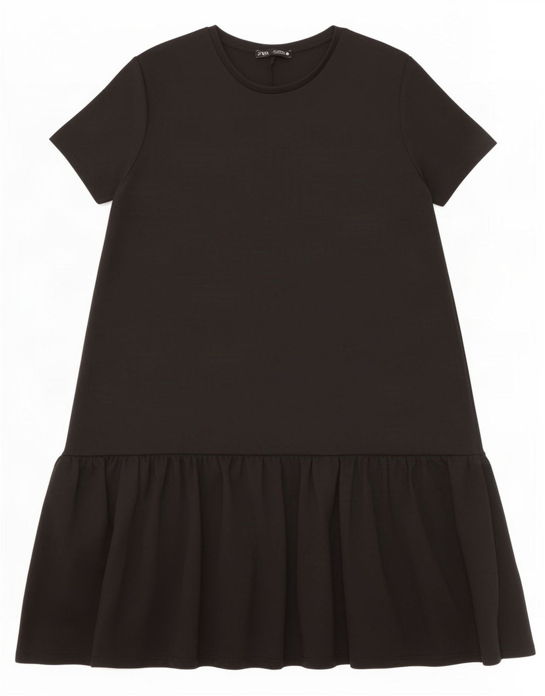 Zara Robe à volants pour femme UK 10 Petit Noir Polyester