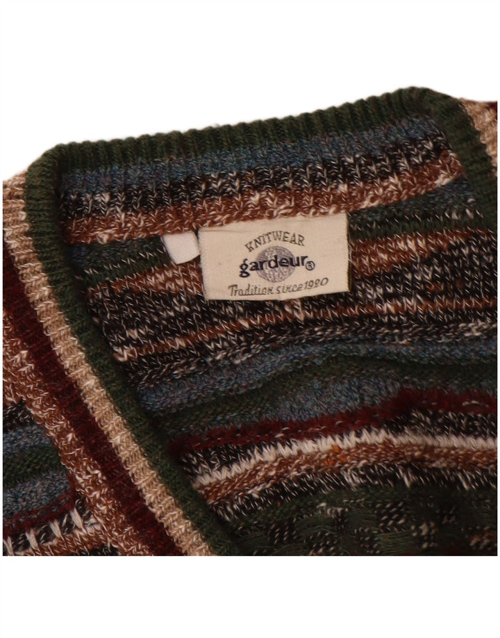 GARDEUR Pull Col V Homme Moyen Multicolore Géométrique