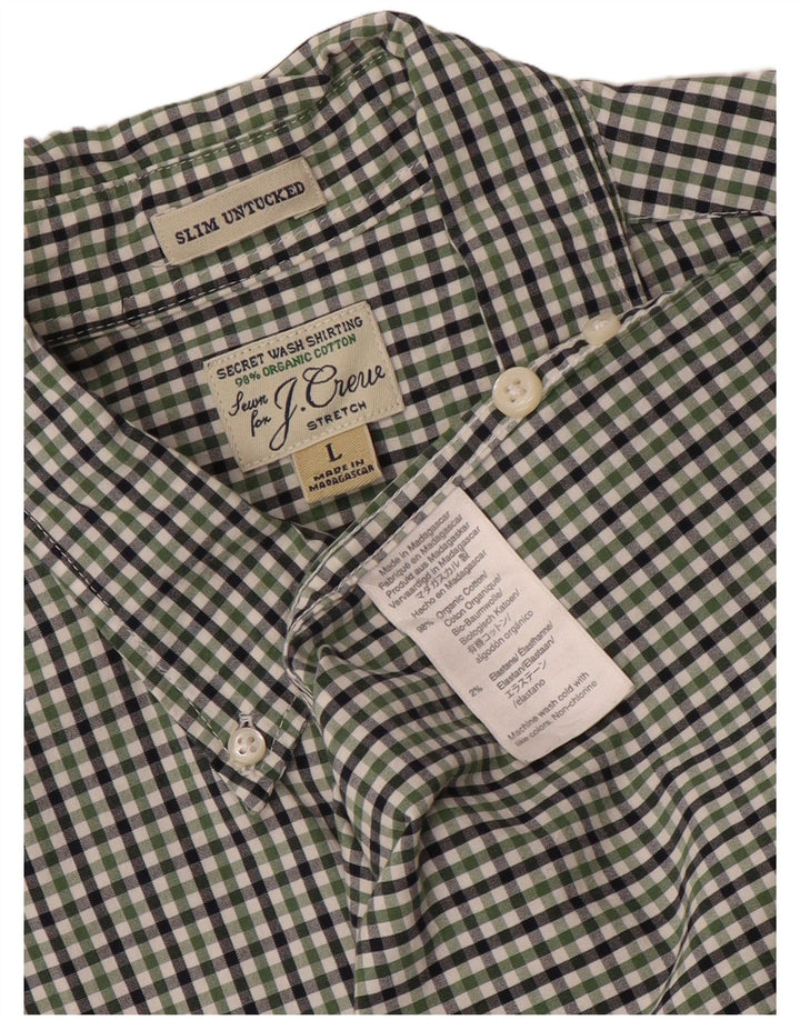 J. CREW Chemise Slim Homme Grand Coton Vichy Vert