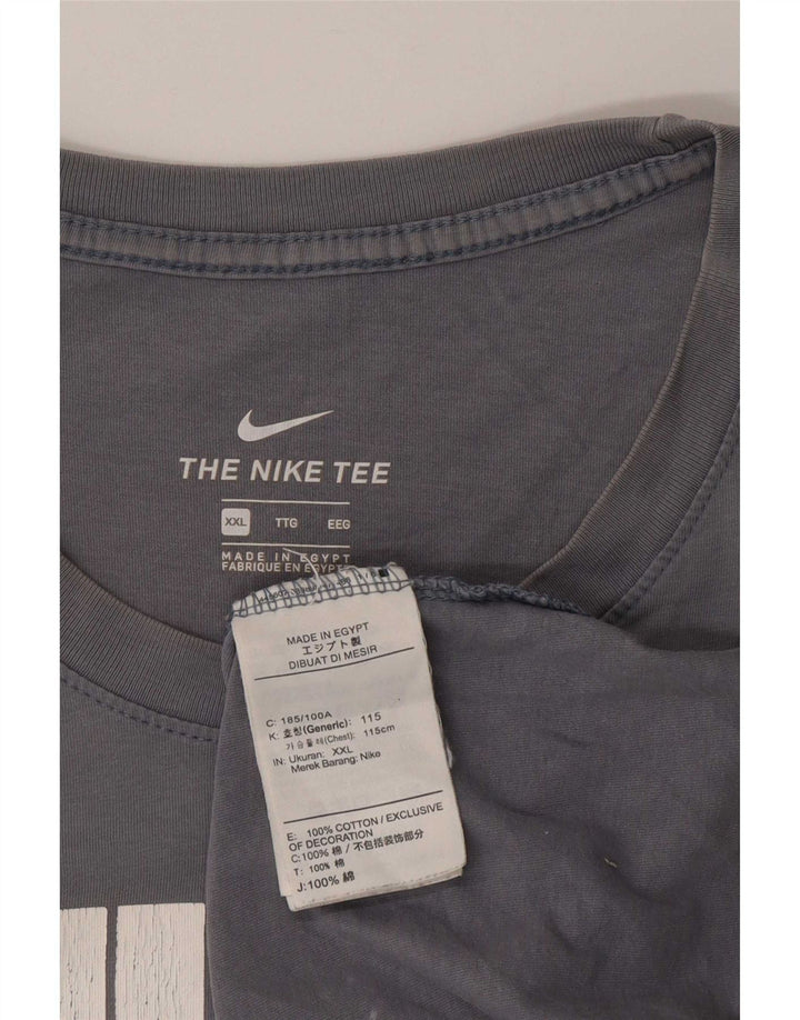 Nike T-shirt graphique pour homme 2XL Gris Coton