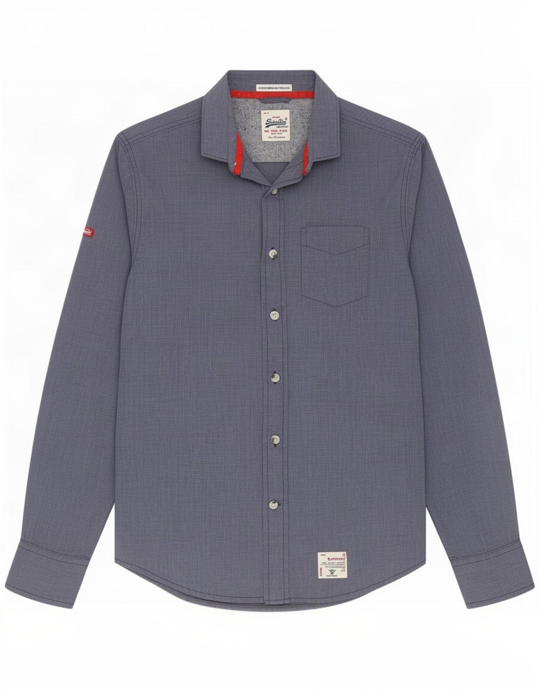 Chemise Superdry Homme Coton Bleu Moyen