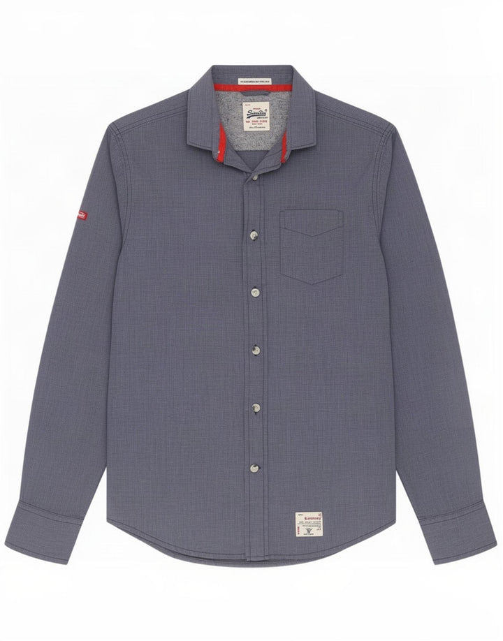 Chemise Superdry Homme Coton Bleu Moyen