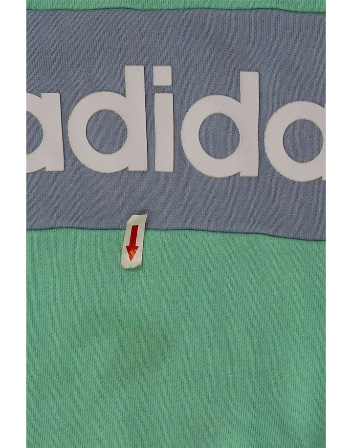 Adidas Sweat-shirt surdimensionné pour femme UK 12/14 Vert moyen Colourblock