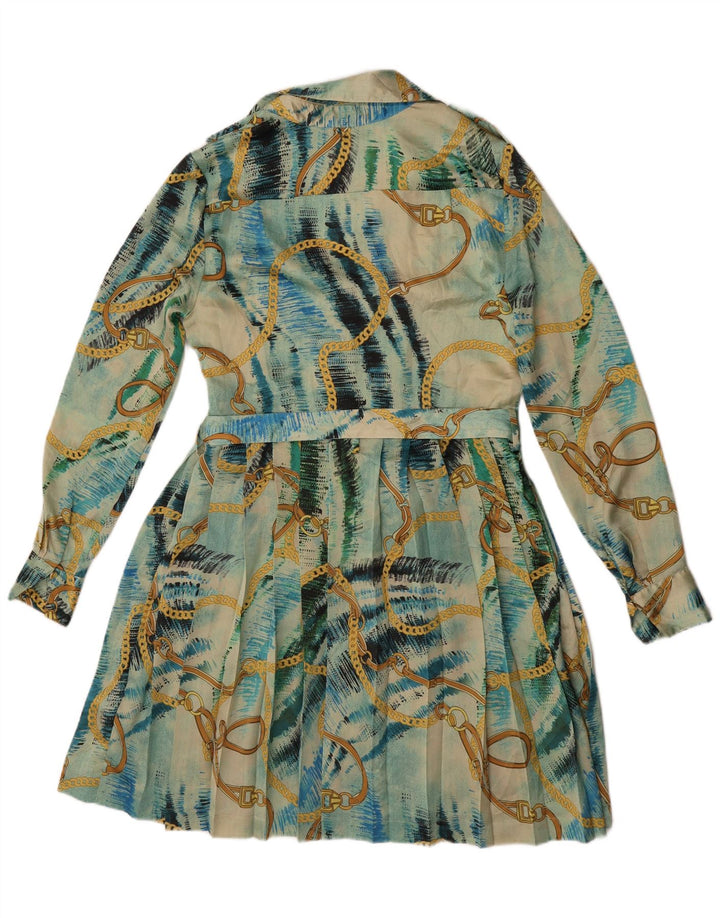 Guess By Marciano Robe trapèze à motif abstrait pour femme US 6 Bleu moyen