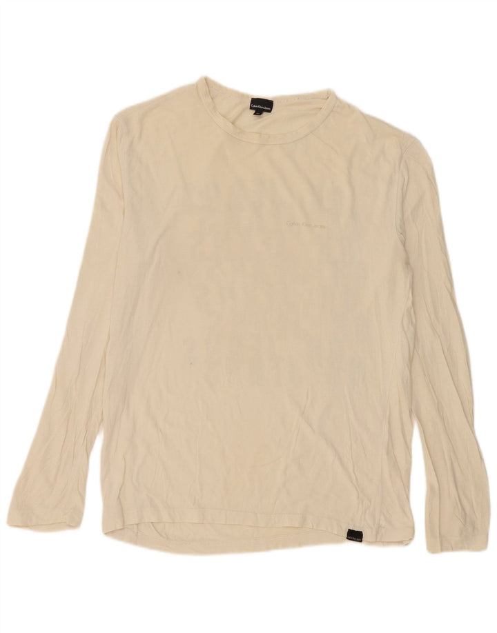 Calvin Klein Jeans Haut graphique à manches longues pour homme en coton beige moyen