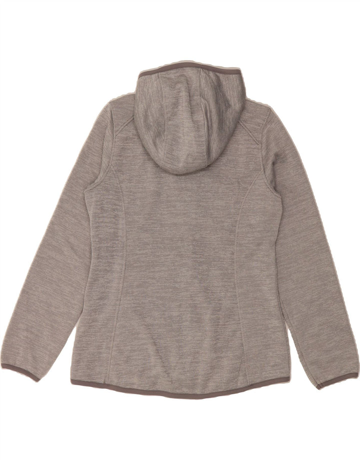 REEBOK Womens Zip Hoodie Sweater UK 10 Small Grey Colourblock Polyester Vintage Reebok and Second-Hand Reebok from Messina Hembry 