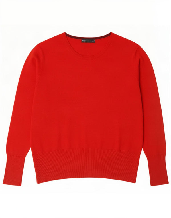 Marks & Spencer Pull col bateau pour femme UK 22 3XL Rouge Viscose