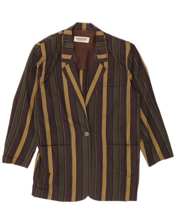 Weekend Veste Blazer 1 Bouton Femme UK 14 Grande Rayure Multicolore