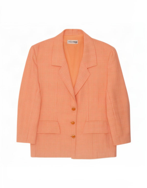 Pierre Cardin Veste Blazer 3 Boutons Femme UK 14 Grand Pied-de-Poule Rose