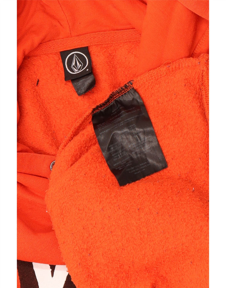 VOLCOM Pull à capuche graphique pour hommes, petit coton orange