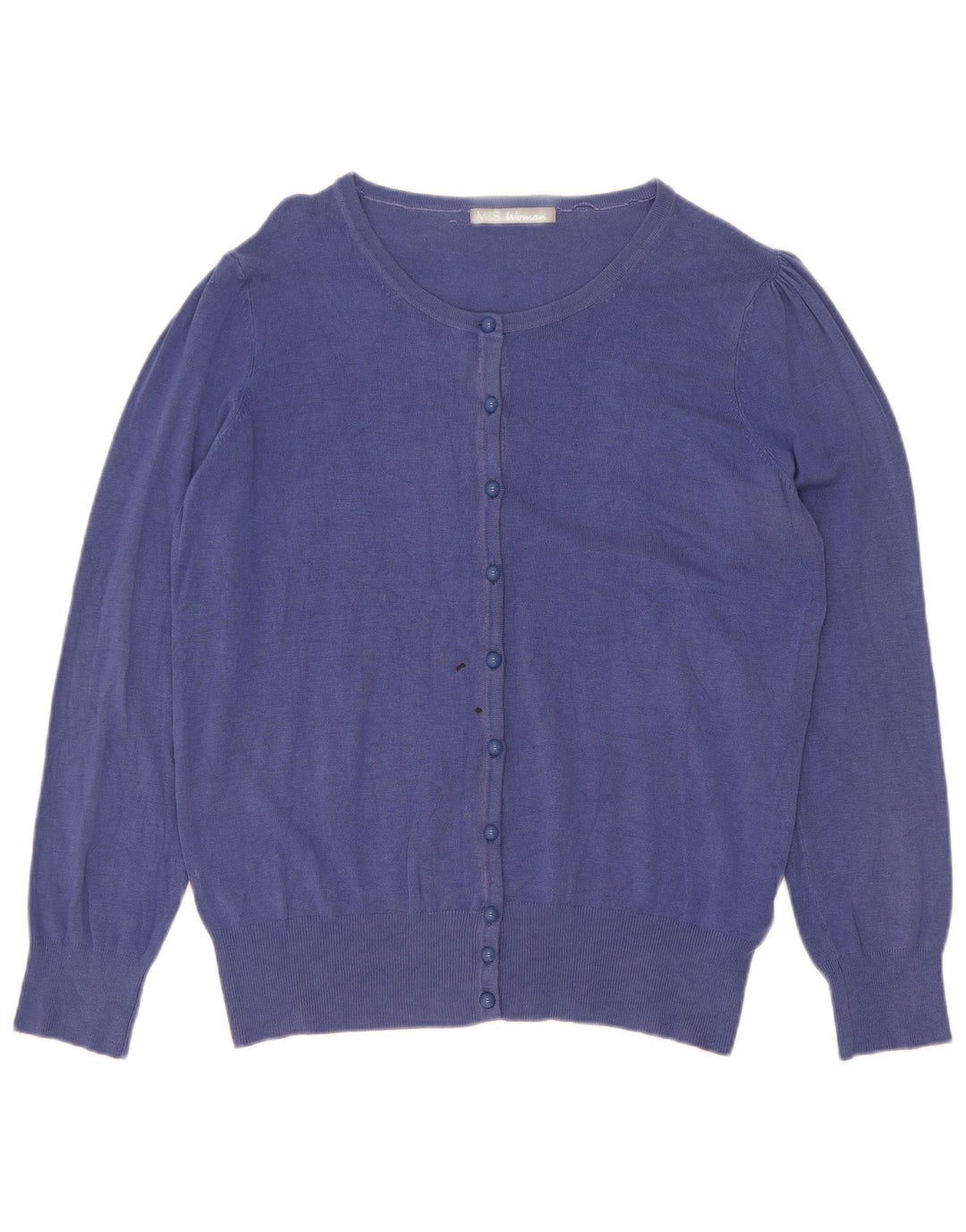 Marks & Spencer Pull Cardigan Femme UK 16 Large Bleu Viscose