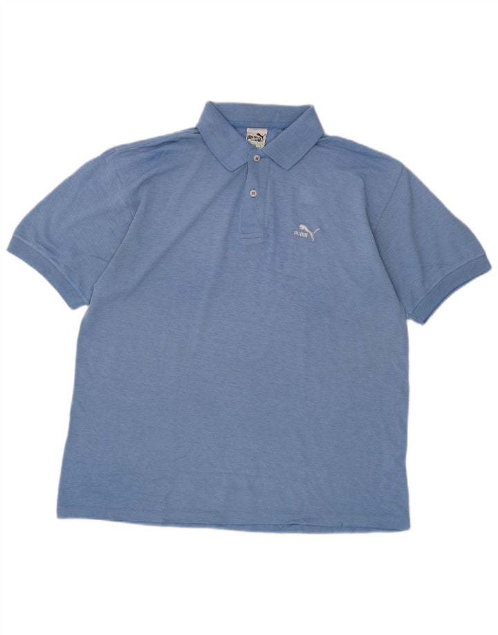 PUMA Polo Homme Bleu Moyen Coton