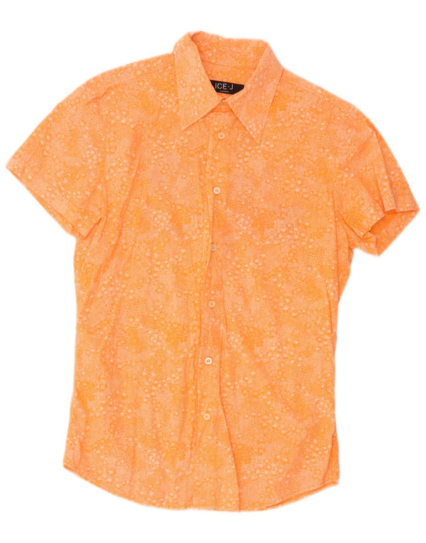 Iceberg Chemise graphique à manches courtes pour homme en coton floral orange moyen