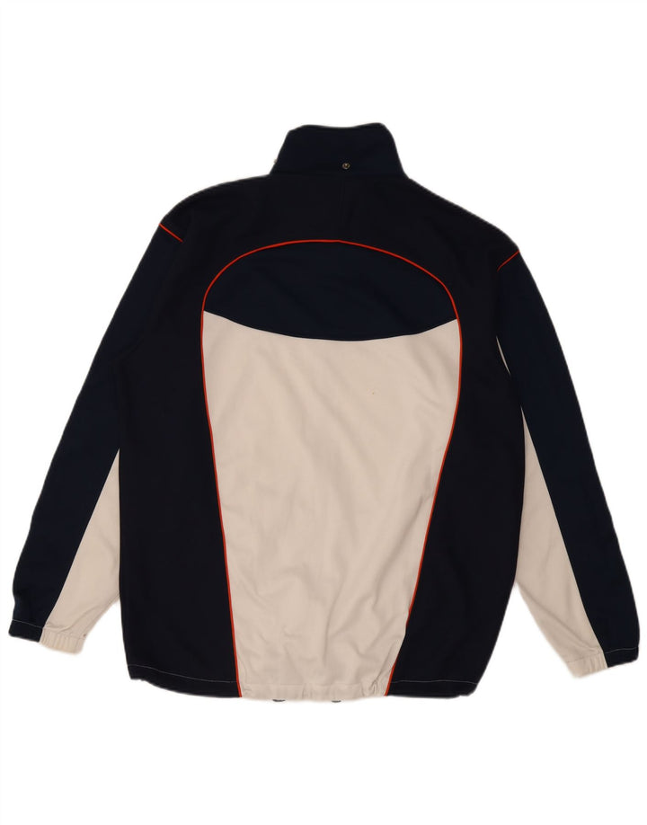 Asics Veste de survêtement pour homme Large Bleu Marine Colorblock Polyester