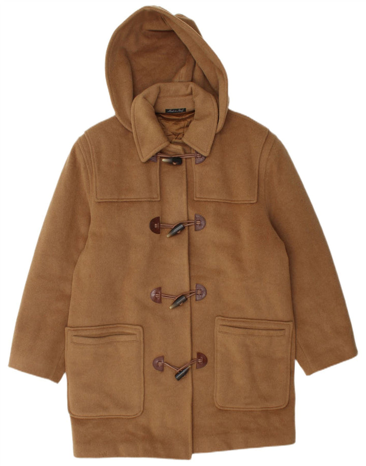 CONFEZIONI DI LUSSO Womens Oversized Hooded Duffle Coat IT 46 Large Brown