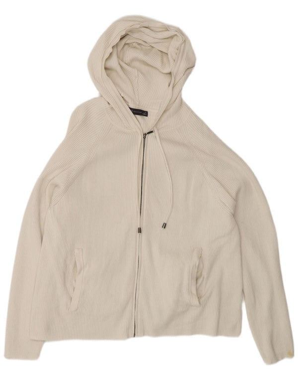 Marks & Spencer Cardigan à capuche pour femme UK 18 XL Coton blanc cassé