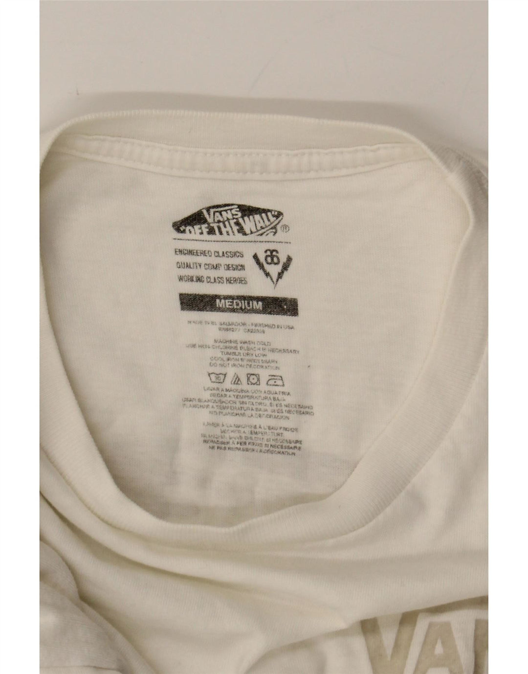 VANS Mens Graphic T-Shirt Top Medium White Vintage Vans and Second-Hand Vans from Messina Hembry 