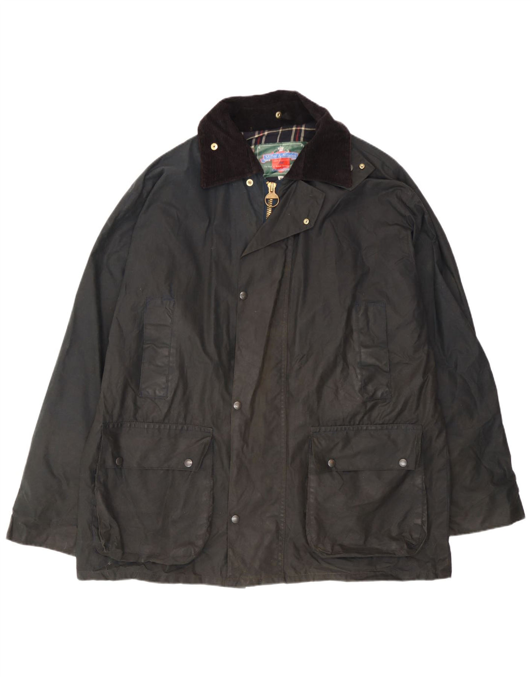 Miller & Simons Veste en coton ciré pour homme UK 42 XL Noir