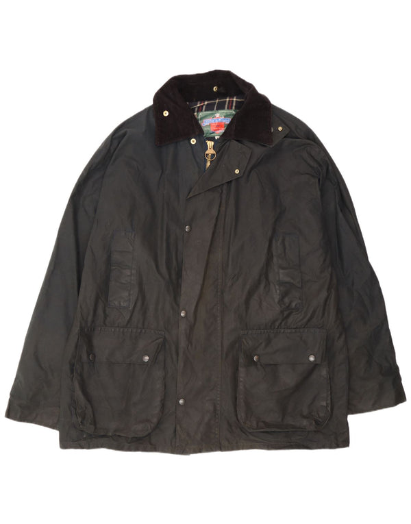 Miller & Simons Veste en coton ciré pour homme UK 42 XL Noir