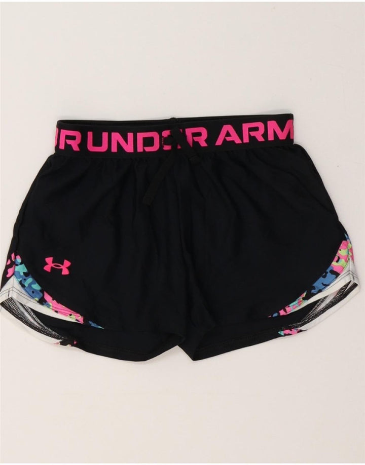 UNDER ARMOUR Short de sport Heat Gear Graphic pour fille 9-10 ans Noir moyen