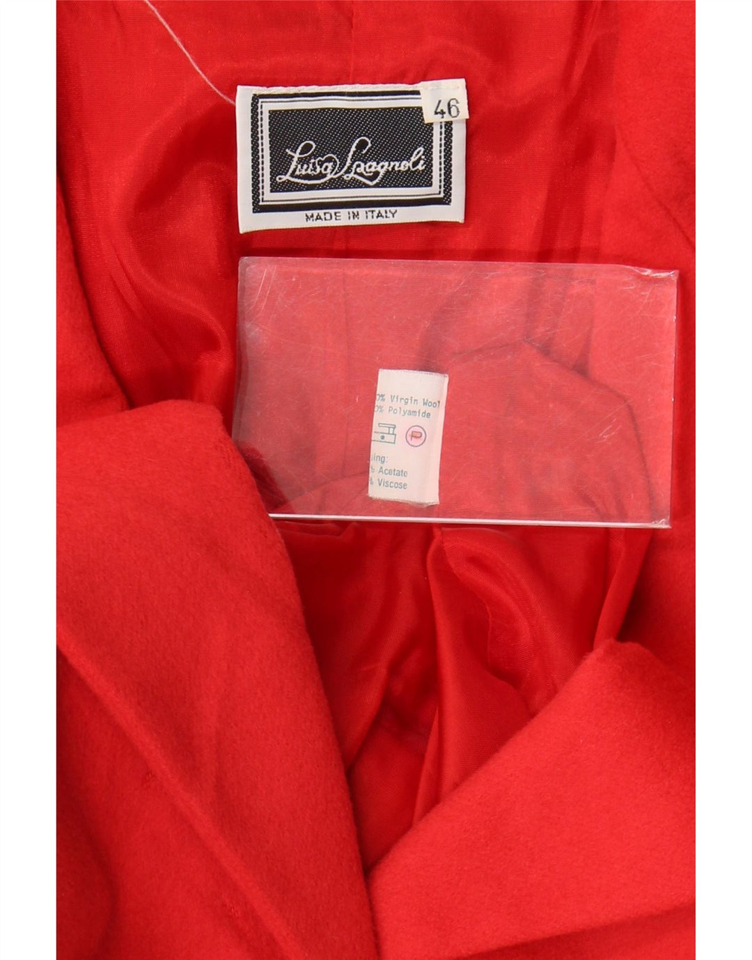 Luisa Spagnoli Veste Blazer 3 Boutons Femme IT 46 Grande Laine Vierge Rouge