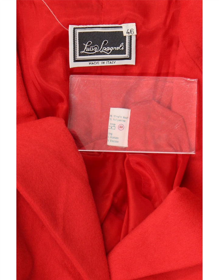 Luisa Spagnoli Veste Blazer 3 Boutons Femme IT 46 Grande Laine Vierge Rouge
