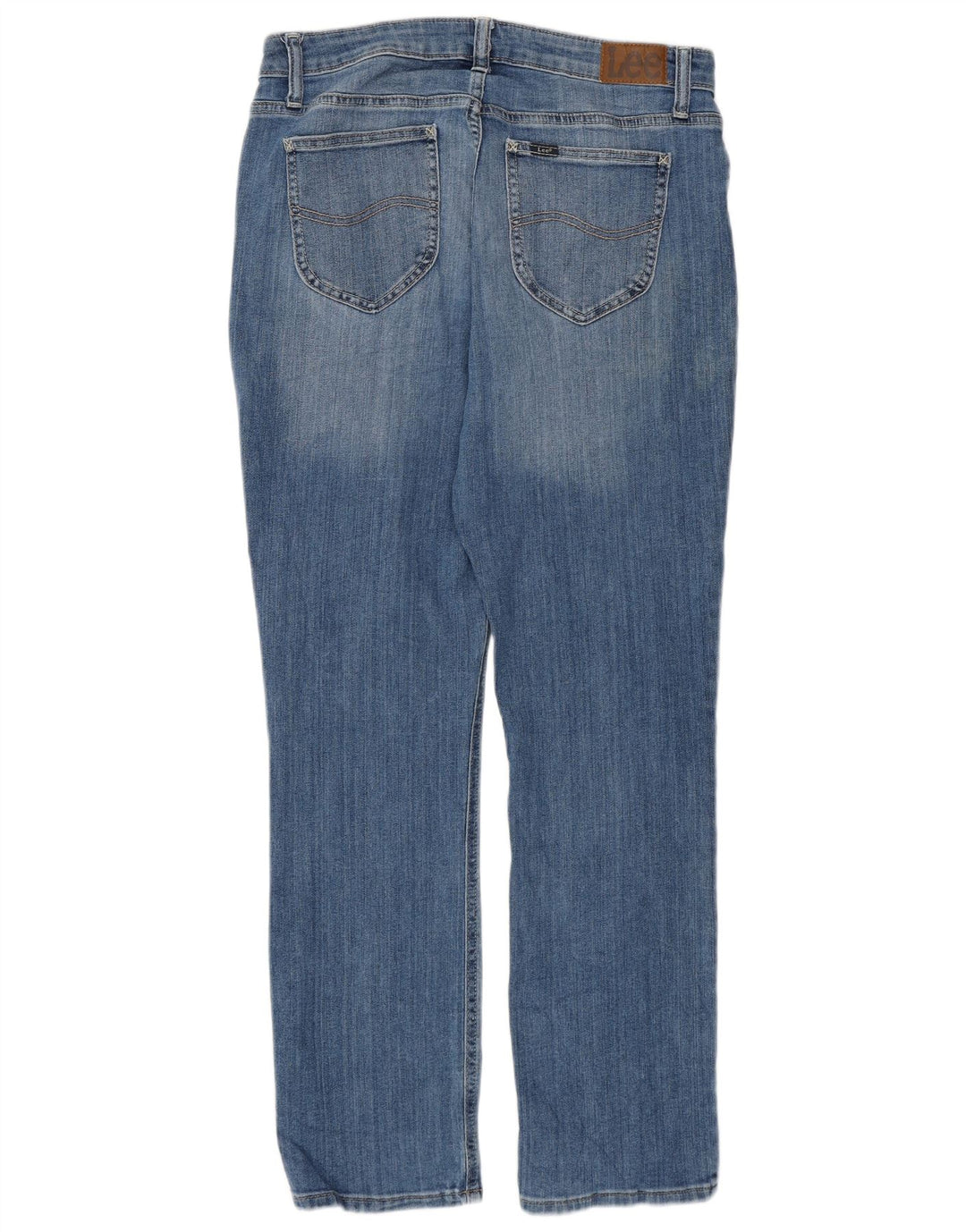 LEE Jean droit taille moyenne pour femme, coupe droite US 10 Large W32 L29 Bleu