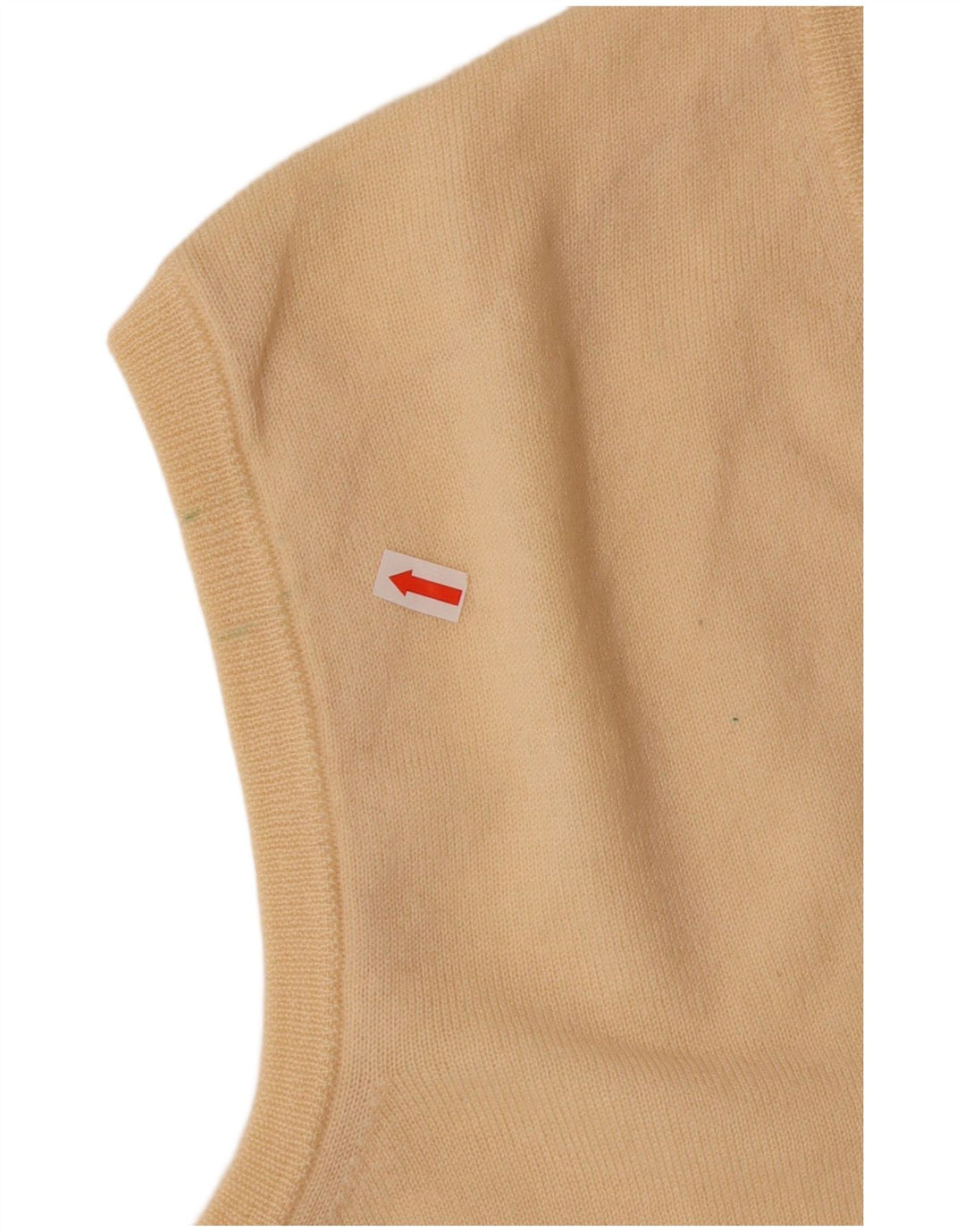 POLO Débardeur Col V Homme IT 52 Large Jaune Laine Vierge