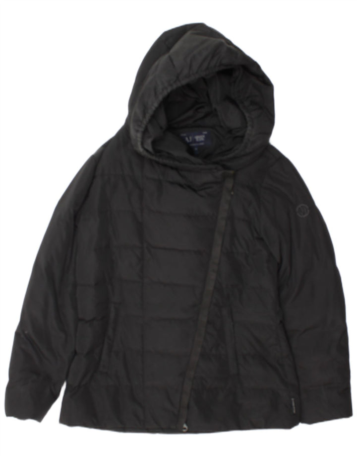 Armani Veste matelassée à capuche pour femme EU 44 XL Bleu marine Polyester