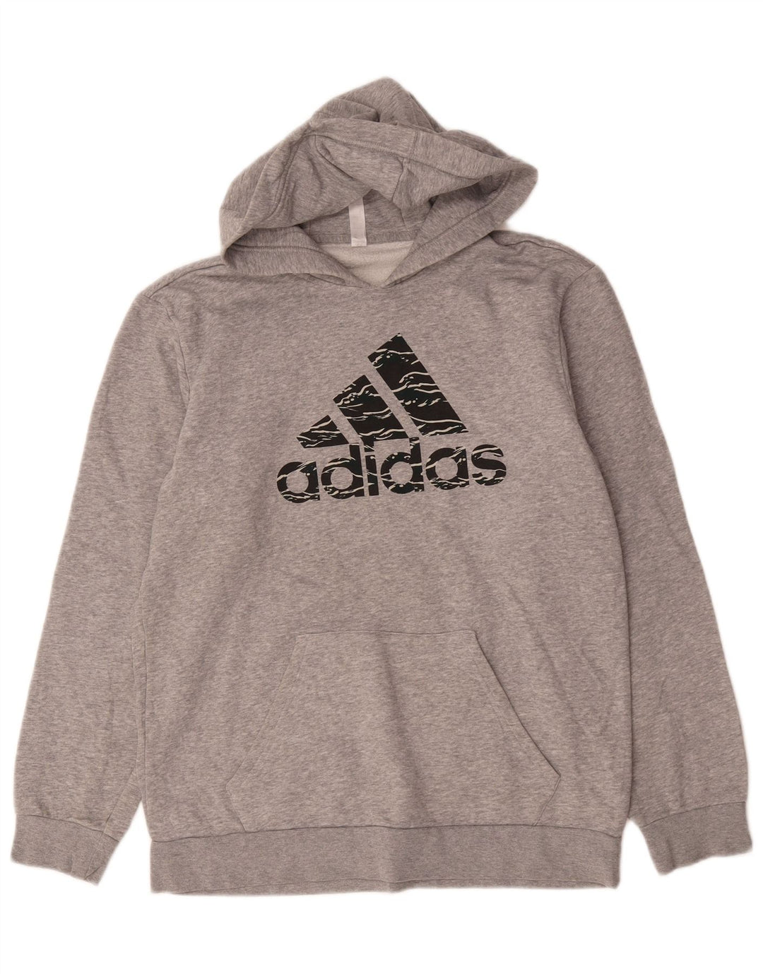 Adidas Pull à capuche graphique pour homme en coton gris moyen