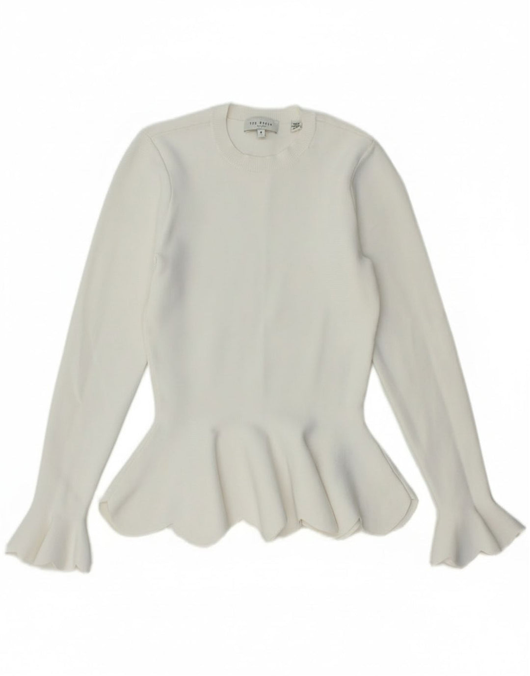 Ted Baker Pull col rond pour femme Taille 0 2XS Viscose blanche