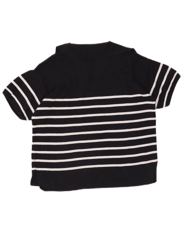 Marks & Spencer Pull à col polo pour femme UK 14 Bleu marine moyen