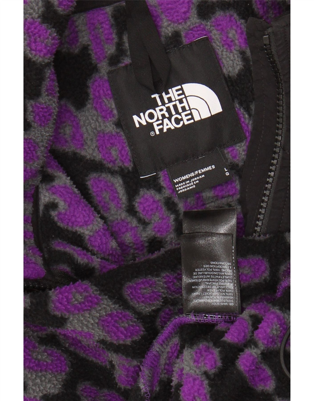 THE NORTH FACE Veste polaire pour femme UK 16 Grand imprimé animal violet