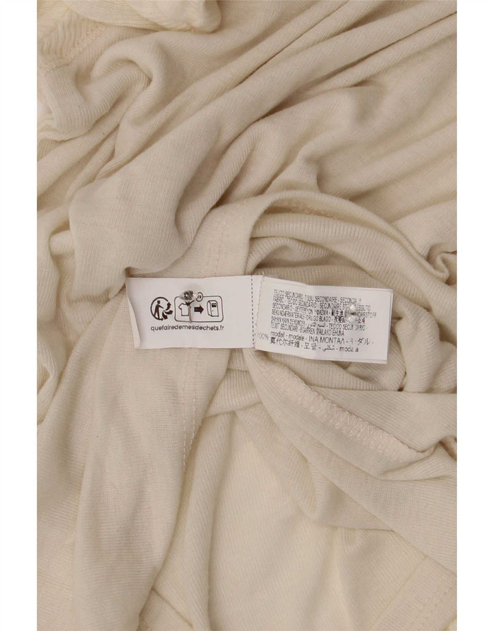 Zara Femme Top Manches Longues UK 8 Petit Modal Blanc
