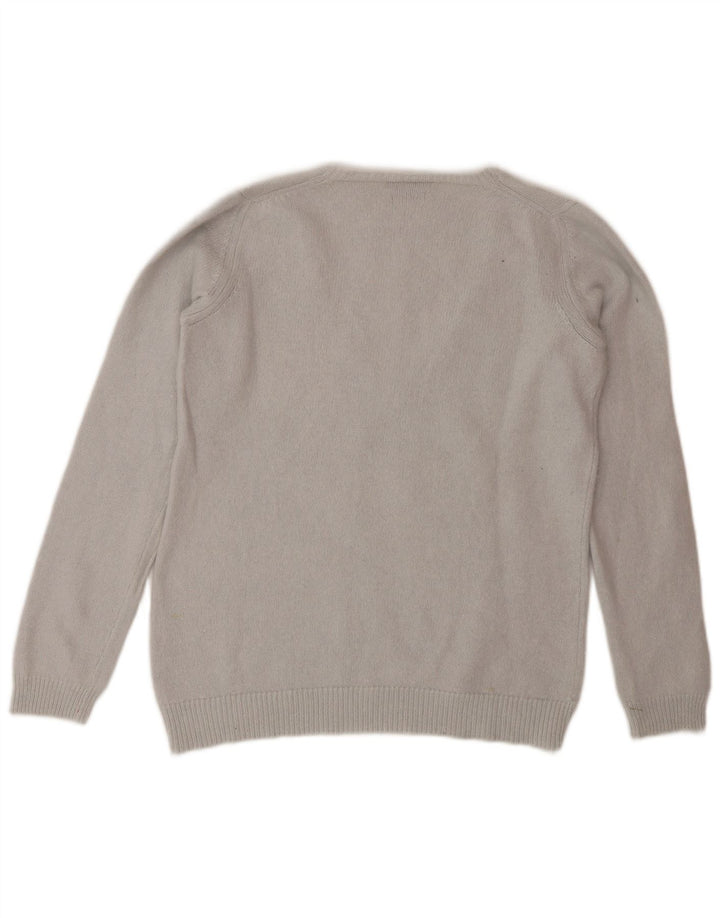 Massimo Dutti Pull col V pour femme UK 12 Gris moyen