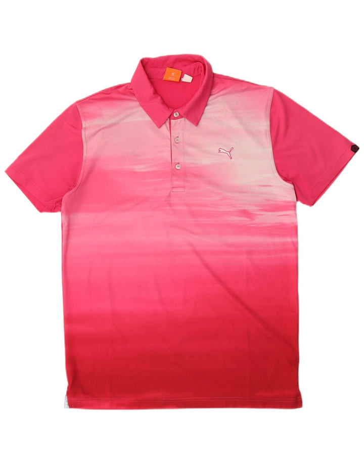 Puma Polo Abstract Pattern Homme Rose Moyen Polyester