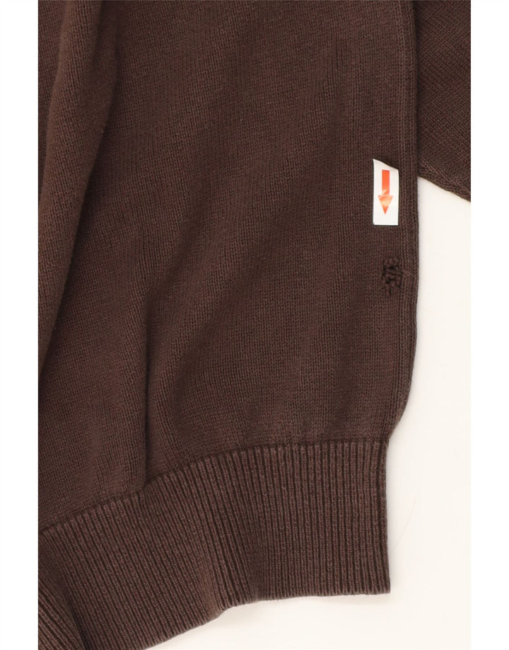 Tommy Hilfiger Pull à col rond pour homme Marron Taille L