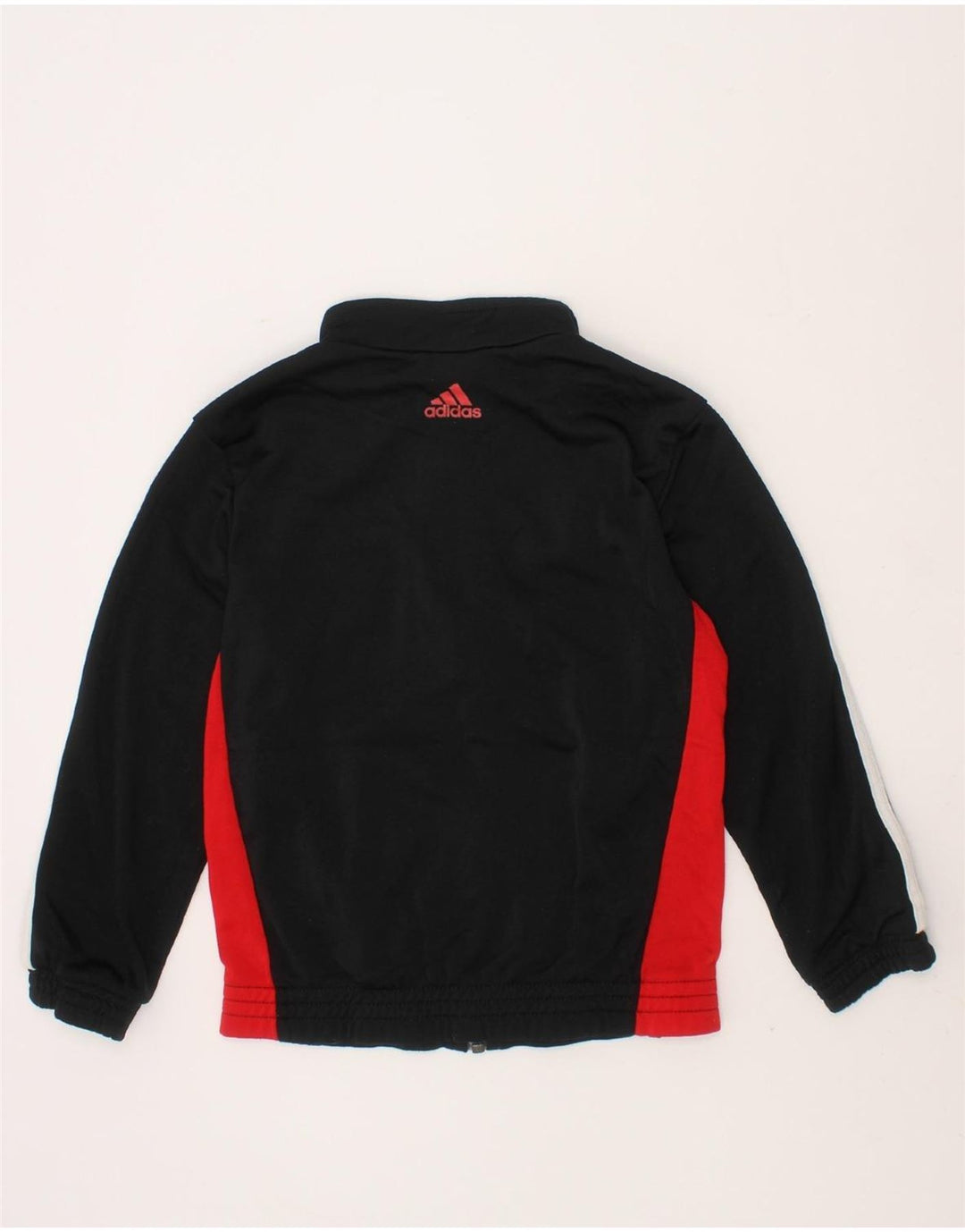 ADIDAS Boys Graphic Tracksuit Top Jacket 5-6 Years Black Colourblock Vintage Adidas and Second-Hand Adidas from Messina Hembry 
