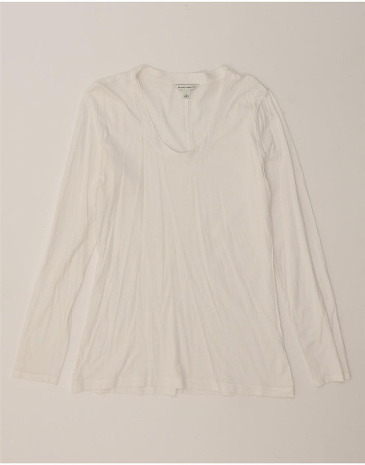 BANANA REPUBLIC Womens Top Long Sleeve UK 14 Large White Vintage Banana Republic and Second-Hand Banana Republic from Messina Hembry 