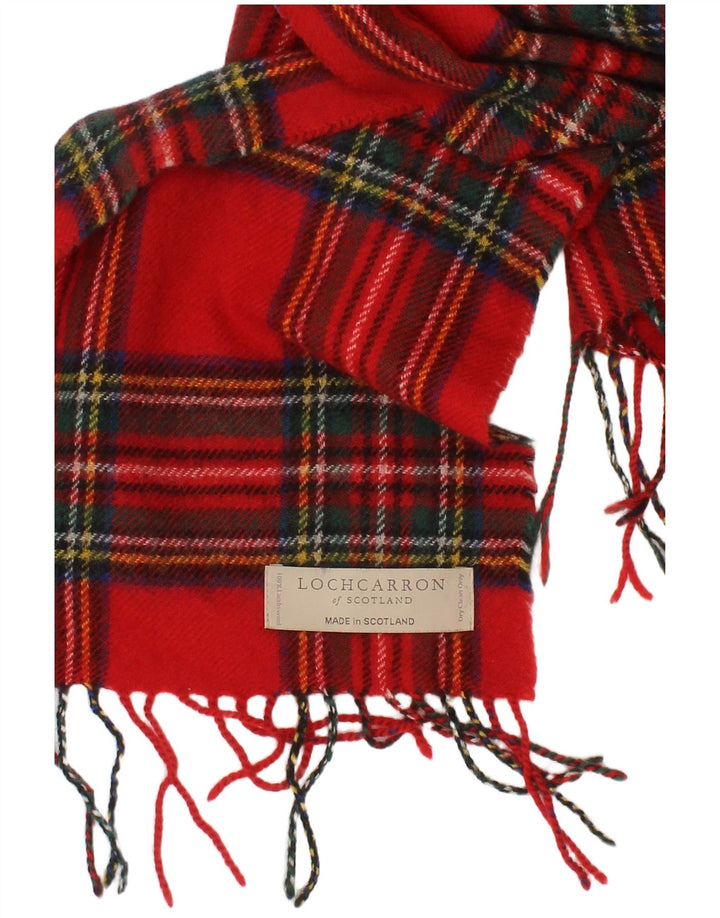 vintage Mens Rectangle Écharpe Taille Unique Rouge Plaid Lambswool Classique