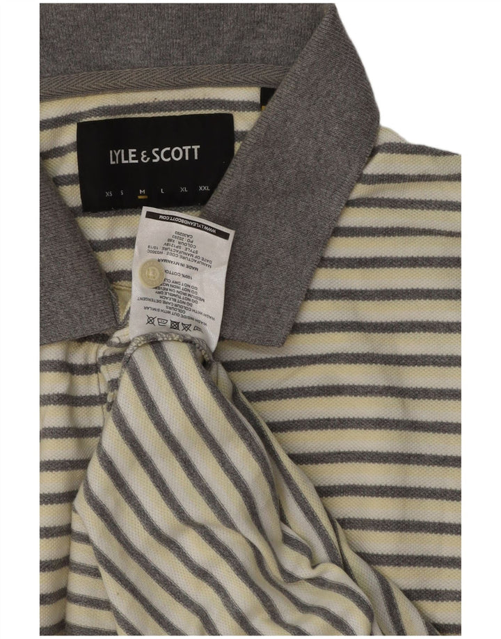 Lyle & Scott Polo Homme Blanc Cassé Moyen Coton Rayé